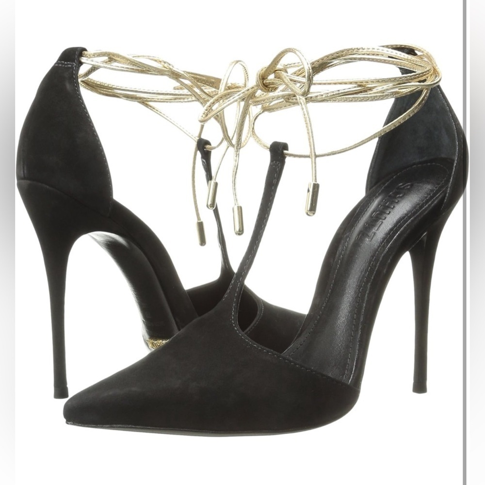 Schutz Women's MILEY Nobuck Dress Pump, Black 9.5 - Picture 7 of 8